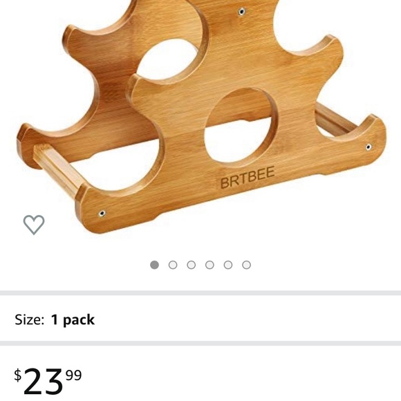 Wine Rack, Wine Bottle Holder for Home Kitchen Bar, 6-Bottle Wine Shelf ,Bamboo - Picture 8 of 8